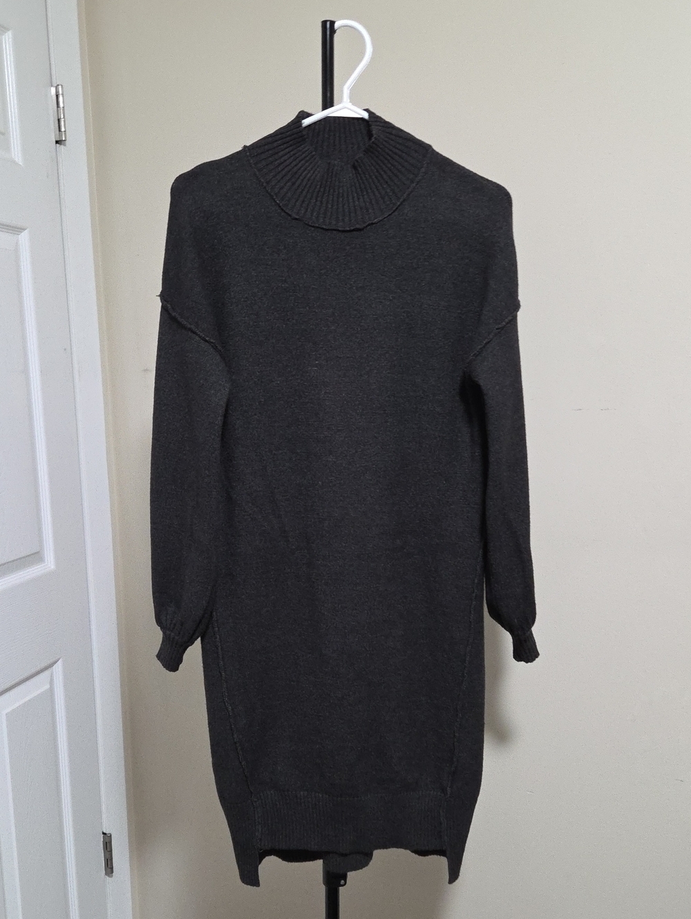 Mexx Charcoal Mock-Neck Knit Sweater Dress